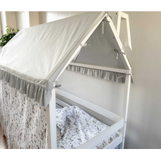 Крыша и шторы для кроватки домика ТД-27