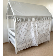 Крыша и шторы для кроватки домика ТД-27