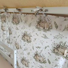 Крыша и шторы для кроватки домика ТД-41