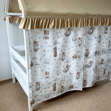 Крыша и шторы для кроватки домика ТД-51